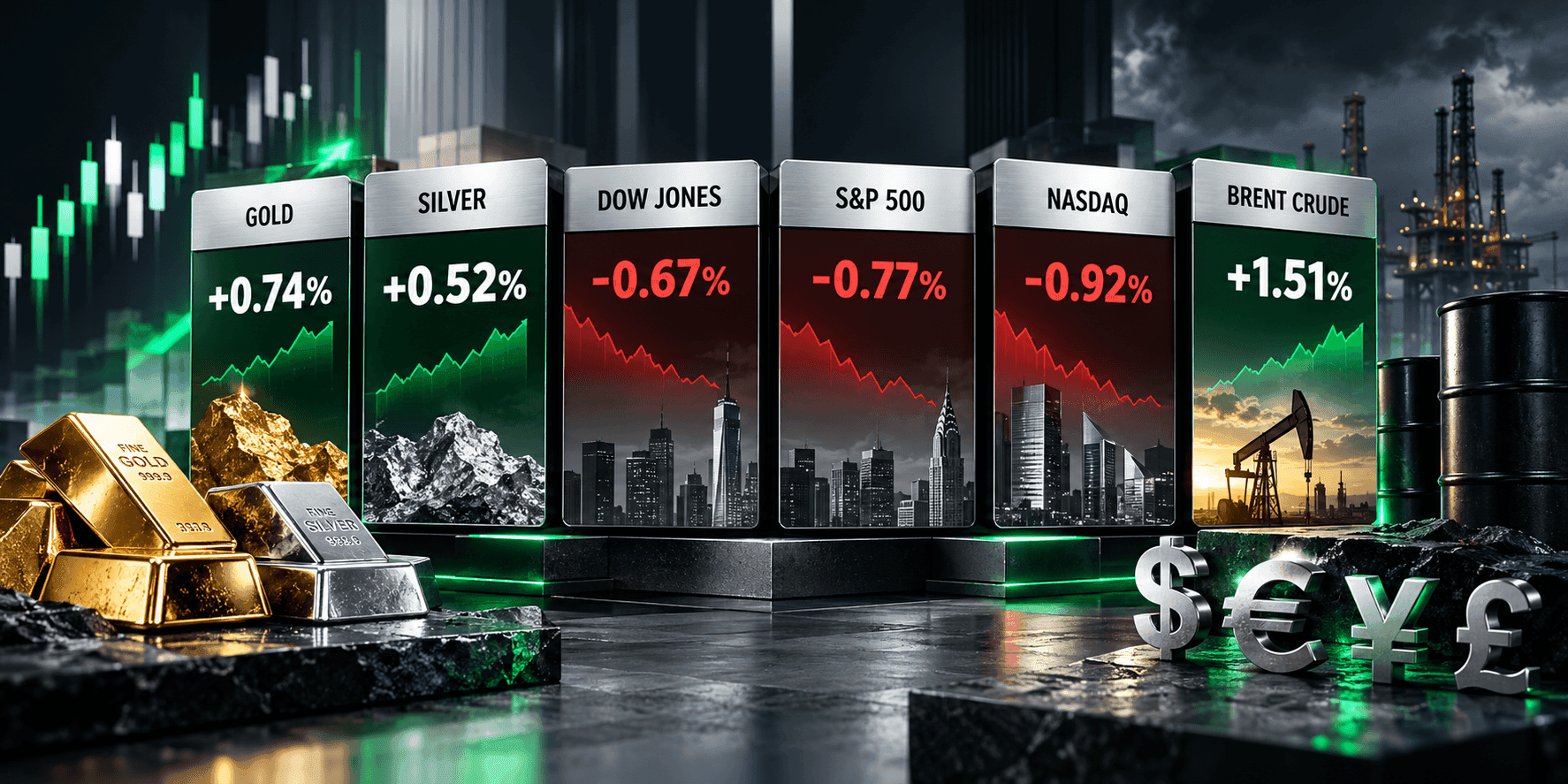 September 29, 2026 - Gold Rises 0.74% to $4,145.45, Silver Gains 0.52% to $60.95 and Brent Climbs 1.51% to $99.31