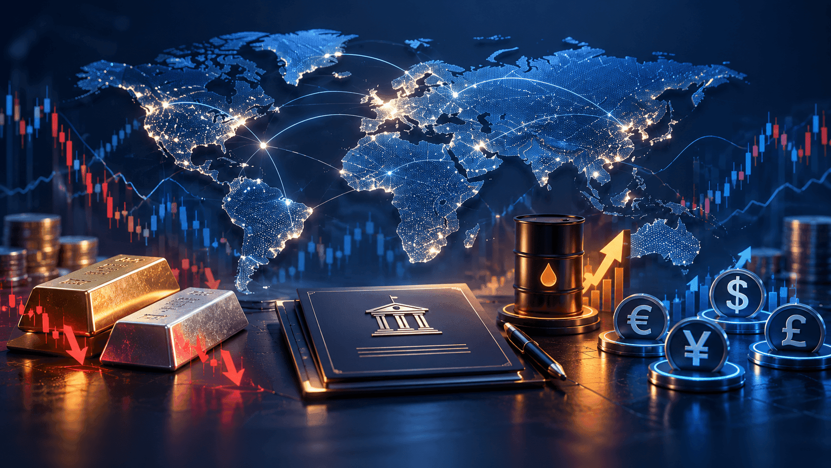 October 7, 2026 - Gold Falls 0.77% to $4,131.96, Silver Declines 1.19% to $60.63 and Brent Rises 0.86% to $101.45