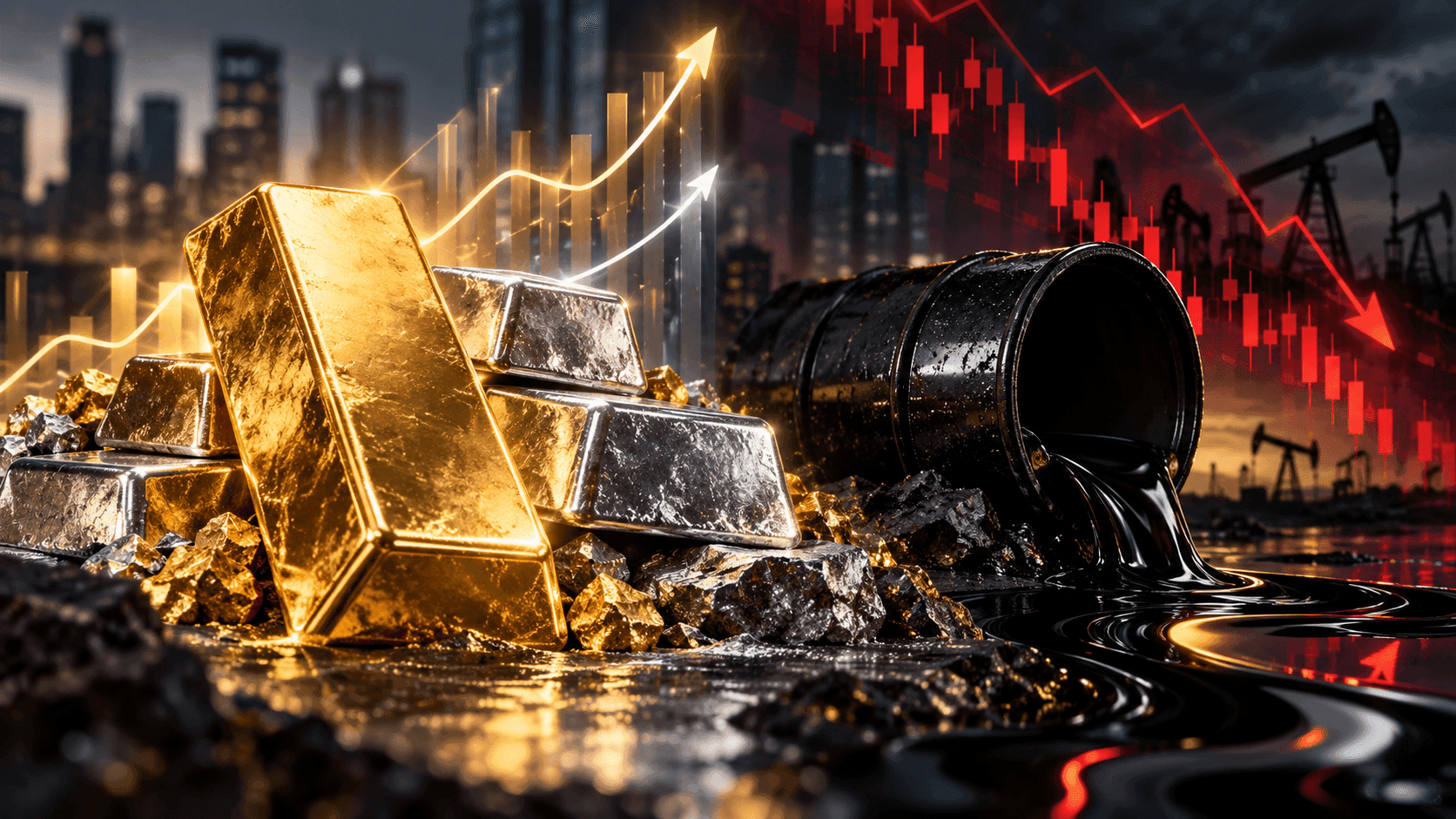 October 15, 2026 - Gold Rises 0.76% to $4,136.39, Silver Gains 0.65% to $56.00 and Brent Falls 1.51% to $104.48